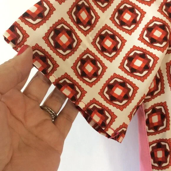 Adrienne Vittadini Geometric Dress Size Small Red, White & Pink NWOT - Picture 2 of 5